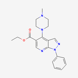 Ethyl 4-(4-methylpiperazin-1-yl)-1-phenylpyrazolo[3,4-b]pyridine-5-carboxylate