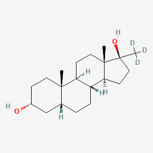 molecular formula C20H34O2 B12420170 (3R,5R,8R,9S,10S,13S,14S,17S)-10,13-dimethyl-17-(trideuteriomethyl)-1,2,3,4,5,6,7,8,9,11,12,14,15,16-tetradecahydrocyclopenta[a]phenanthrene-3,17-diol 