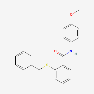 molecular formula C21H19NO2S B1242019 N-(4-methoxyphenyl)-2-(phenylmethylthio)benzamide 