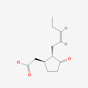 molecular formula C12H17O3- B1242021 {(1S,2S)-3-oxo-2-[(2 Z)-pent-2-en-1-yl]cyclopentyl}acetate 