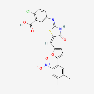 2-Chloro-5-[[5-[[5-(4,5-Dimethyl-2-nitrophenyl)-2-furanyl]methylene]-4,5-dihydro-4-oxo-2-thiazolyl]amino]benzoicacid