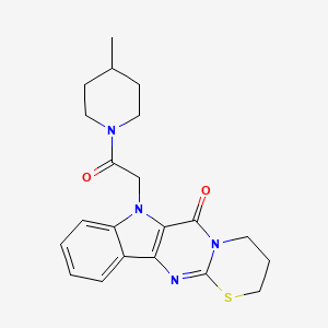 7-[2-(4-methylpiperidin-1-yl)-2-oxoethyl]-3,4-dihydro-2H-[1,3]thiazino[3',2':1,2]pyrimido[5,4-b]indol-6(7H)-one