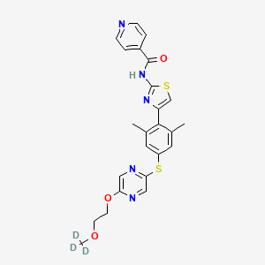 molecular formula C24H23N5O3S2 B12420331 N-[4-[4-[[5-(2-Methoxyethoxy)-2-pyrazinyl]thio]-2,6-dimethylphenyl]-2-thiazolyl]-4-pyridinecarboxamide-d3 