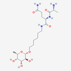 (2S)-2-[[(2R)-2-aminopropanoyl]amino]-N-[6-[(2S,3S,4R,5S,6S)-3,4,5-trihydroxy-6-methyloxan-2-yl]oxyhexyl]pentanediamide