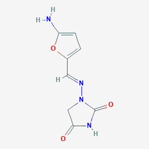 molecular formula C8H8N4O3 B1242050 1-(((5-氨基-2-呋喃基)亚甲基)氨基)-2,4-咪唑烷二酮 CAS No. 21997-21-7