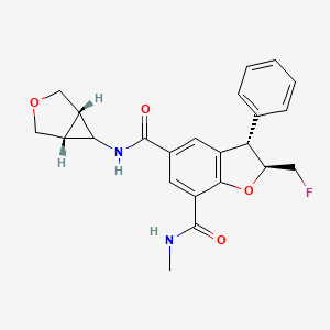 (2~{S},3~{S})-2-(fluoranylmethyl)-~{N}7-methyl-~{N}5-[(1~{R},5~{S})-3-oxabicyclo[3.1.0]hexan-6-yl]-3-phenyl-2,3-dihydro-1-benzofuran-5,7-dicarboxamide