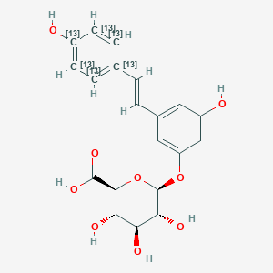 molecular formula C20H20O9 B12420773 trans-Resveratrol-13C6 3-O-beta-D-Glucuronide 