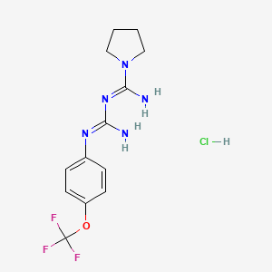 N'-[N'-[4-(trifluoromethoxy)phenyl]carbamimidoyl]pyrrolidine-1-carboximidamide;hydrochloride