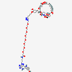 N-[4-[4-amino-3-(5-hydroxy-1H-indol-2-yl)pyrazolo[3,4-d]pyrimidin-1-yl]butyl]-3-[2-[2-[2-[2-[2-[2-[2-[2-[4-[4-[(1R,2R,4S)-4-[(2R)-2-[(1R,9S,12S,15R,16E,18R,19R,21R,23S,24E,26E,28E,30S,32S,35R)-1,18-dihydroxy-19,30-dimethoxy-15,17,21,23,29,35-hexamethyl-2,3,10,14,20-pentaoxo-11,36-dioxa-4-azatricyclo[30.3.1.04,9]hexatriaconta-16,24,26,28-tetraen-12-yl]propyl]-2-methoxycyclohexyl]oxybutyl]triazol-1-yl]ethoxy]ethoxy]ethoxy]ethoxy]ethoxy]ethoxy]ethoxy]ethoxy]propanamide