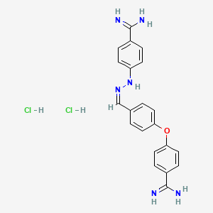 molecular formula C21H22Cl2N6O B1242128 4-(4-Amidinophenoxy)benzaldehyde-p-amidinophenylhydrazone dihydrochloride CAS No. 69545-53-5