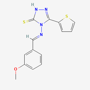 4-{[(E)-(3-methoxyphenyl)methylidene]amino}-5-(2-thienyl)-4H-1,2,4-triazole-3-thiol
