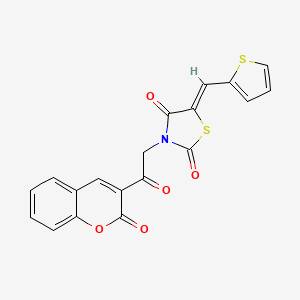 (5Z)-3-[2-oxo-2-(2-oxochromen-3-yl)ethyl]-5-(thiophen-2-ylmethylidene)-1,3-thiazolidine-2,4-dione