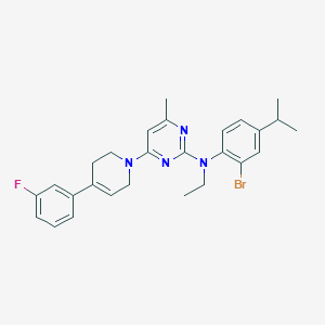 N-(2-bromo-4-propan-2-ylphenyl)-N-ethyl-4-[4-(3-fluorophenyl)-3,6-dihydro-2H-pyridin-1-yl]-6-methylpyrimidin-2-amine