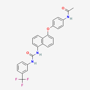 N-[4-[5-[[3-(trifluoromethyl)phenyl]carbamoylamino]naphthalen-1-yl]oxyphenyl]acetamide