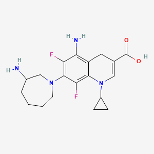molecular formula C19H24F2N4O2 B1242150 5-amino-7-(3-aminoazepan-1-yl)-1-cyclopropyl-6,8-difluoro-4H-quinoline-3-carboxylic acid 