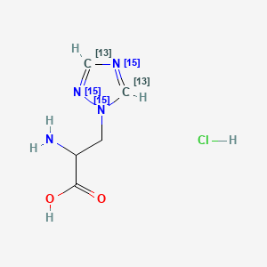 2-amino-3-((3,5-13C2,1,2,4-15N3)1,2,4-triazol-1-yl)propanoic acid;hydrochloride