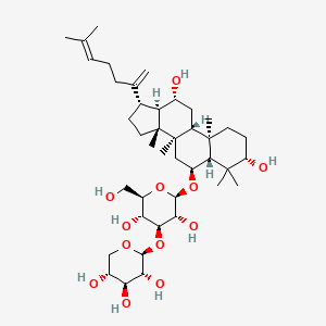 (2S,3R,4S,5R)-2-[(2R,3R,4S,5R,6R)-2-[[(3S,5R,6S,8R,9R,10R,12R,13R,14R,17S)-3,12-dihydroxy-4,4,8,10,14-pentamethyl-17-(6-methylhepta-1,5-dien-2-yl)-2,3,5,6,7,9,11,12,13,15,16,17-dodecahydro-1H-cyclopenta[a]phenanthren-6-yl]oxy]-3,5-dihydroxy-6-(hydroxymethyl)oxan-4-yl]oxyoxane-3,4,5-triol