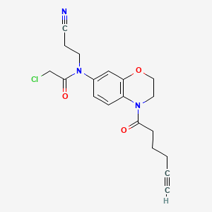 2-chloro-N-(2-cyanoethyl)-N-(4-hex-5-ynoyl-2,3-dihydro-1,4-benzoxazin-7-yl)acetamide