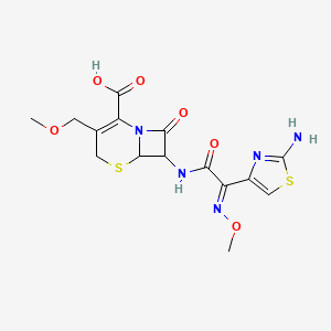 7-[[(2E)-2-(2-aminothiazol-4-yl)-2-methoxyimino-acetyl]amino]-3-(methoxymethyl)-8-oxo-5-thia-1-azabicyclo[4.2.0]oct-2-ene-2-carboxylic acid