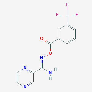 molecular formula C13H9F3N4O2 B1242159 O2-[3-(三氟甲基)苯甲酰基]吡嗪-2-甲酸酰胺 