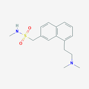 molecular formula C16H22N2O2S B1242167 1-[8-[2-(dimethylamino)ethyl]naphthalen-2-yl]-N-methylmethanesulfonamide 
