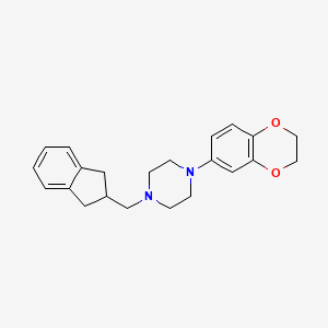 molecular formula C22H26N2O2 B1242176 1-(2,3-dihydro-1,4-benzodioxin-6-yl)-4-(2,3-dihydro-1H-inden-2-ylmethyl)piperazine 