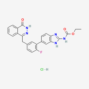 molecular formula C25H21ClFN5O3 B12421924 ethyl N-[6-[2-fluoro-5-[(4-oxo-3H-phthalazin-1-yl)methyl]phenyl]-1H-benzimidazol-2-yl]carbamate;hydrochloride 