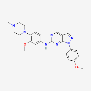 molecular formula C24H27N7O2 B12421926 1H-Pyrazolo[3,4-d]pyriMidin-6-aMine, N-[3-Methoxy-4-(4-Methyl-1-piperazinyl)phenyl]-1-(4-Methoxyphenyl)- 