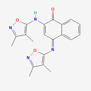 molecular formula C20H18N4O3 B1242195 1(4H)-Naphthalenone, 2-((3,4-dimethyl-5-isoxazolyl)amino)-4-((3,4-dimethyl-5-isoxazolyl)imino)- CAS No. 81620-99-7