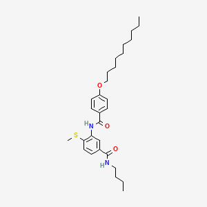 molecular formula C29H42N2O3S B1242205 n-Butyl-3-(4-decyloxybenzamido)-4-(methylthio)benzamide CAS No. 135239-65-5