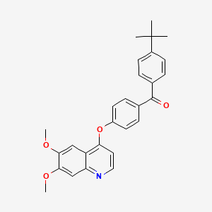 molecular formula C28H27NO4 B1242208 (4-t-Butylphenyl){4-[(6,7-dimethoxy-4-quinolyl)oxy]phenyl}methanone 