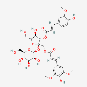 [(2S,3S,4R,5R)-4-hydroxy-2-[[(E)-3-(4-hydroxy-3,5-dimethoxyphenyl)prop-2-enoyl]oxymethyl]-5-(hydroxymethyl)-2-[(2R,3R,4S,5S,6R)-3,4,5-trihydroxy-6-(hydroxymethyl)oxan-2-yl]oxyoxolan-3-yl] (E)-3-(4-hydroxy-3-methoxyphenyl)prop-2-enoate