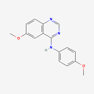 molecular formula C16H15N3O2 B1242210 6-methoxy-N-(4-methoxyphenyl)quinazolin-4-amine 