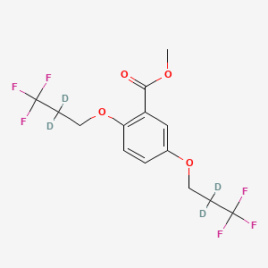 molecular formula C14H14F6O4 B12422173 Methyl 2,5-bis(trifluoroethoxy)benzoate-d4 