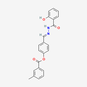 molecular formula C22H18N2O4 B1242233 3-Methyl-benzoic acid 4-[(2-hydroxy-benzoyl)-hydrazonomethyl]-phenyl ester 