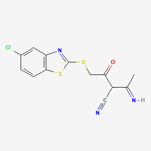 4-[(5-Chloro-1,3-benzothiazol-2-yl)thio]-2-(1-iminoethyl)-3-oxobutanenitrile