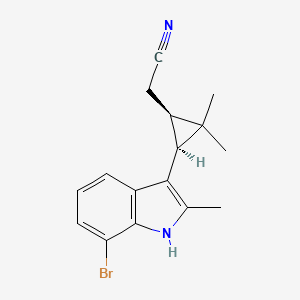 2-[(1R,3S)-3-(7-bromo-2-methyl-1H-indol-3-yl)-2,2-dimethylcyclopropyl]acetonitrile