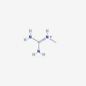 molecular formula C2H8N3+ B1242240 Methylguanidinium 