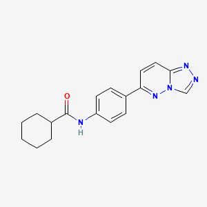 molecular formula C18H19N5O B1242259 N-[4-([1,2,4]triazolo[4,3-b]pyridazin-6-yl)phenyl]cyclohexanecarboxamide 