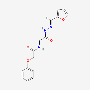 molecular formula C15H15N3O4 B1242274 (E)-N-(2-(2-(furan-2-ylmethylene)hydrazinyl)-2-oxoethyl)-2-phenoxyacetamide 