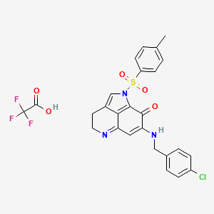 7-((4-chlorobenzyl)amino)-1-tosyl-3,4-dihydropyrrolo[4,3,2-de]quinolin-8(1H)-one 2,2,2-trifluoroacetate