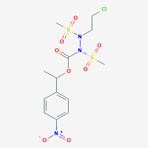 molecular formula C13H18ClN3O8S2 B1242286 1-(4-nitrophenyl)ethyl N-[2-chloroethyl(methylsulfonyl)amino]-N-methylsulfonylcarbamate 