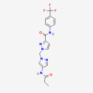 1-[[4-(propanoylamino)pyrazol-1-yl]methyl]-N-[4-(trifluoromethyl)phenyl]pyrazole-3-carboxamide