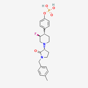 [4-[(3S,4S)-3-fluoro-1-[(3R)-1-[(4-methylphenyl)methyl]-2-oxopyrrolidin-3-yl]piperidin-4-yl]phenyl] dihydrogen phosphate