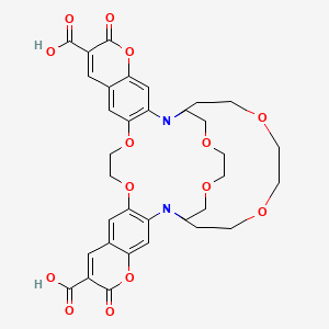 molecular formula C34H36N2O14 B1242294 6,21-Dioxo-5,12,15,22,29,32,37,40-octaoxa-1,26-diazahexacyclo[24.8.8.02,11.04,9.016,25.018,23]dotetraconta-2(11),3,7,9,16(25),17,19,23-octaene-7,20-dicarboxylic acid 