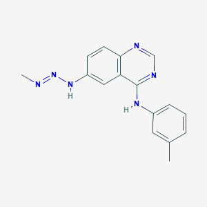molecular formula C16H16N6 B1242301 6-N-(methyldiazenyl)-4-N-(3-methylphenyl)quinazoline-4,6-diamine CAS No. 342655-59-8