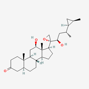 molecular formula C29H46O4 B1242302 (5S,8R,9S,10S,12R,13S,14S,17S)-12-hydroxy-17-[(2R)-2-[(1R,3R)-1-hydroxy-3-[(1S,2R)-2-methylcyclopropyl]butyl]oxiran-2-yl]-10,13-dimethyl-1,2,4,5,6,7,8,9,11,12,14,15,16,17-tetradecahydrocyclopenta[a]phenanthren-3-one 