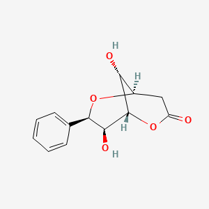 molecular formula C13H14O5 B1242306 (1S,5R,7R,8S,9R)-7-Phenyl-8,9-dihydroxy-2,6-dioxabicyclo[3.3.1]nonane-3-one 