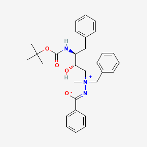 molecular formula C30H37N3O4 B1242313 benzoyl-[benzyl-[(2S,3S)-3-(tert-butoxycarbonylamino)-2-hydroxy-4-phenyl-butyl]-methyl-ammonio]azanide 