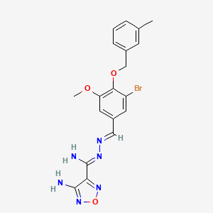 molecular formula C19H19BrN6O3 B1242314 4-amino-N'-[(E)-[3-bromo-5-methoxy-4-[(3-methylphenyl)methoxy]phenyl]methylideneamino]-1,2,5-oxadiazole-3-carboximidamide 